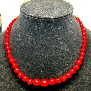 Cinnabar Graduated Bead Necklace